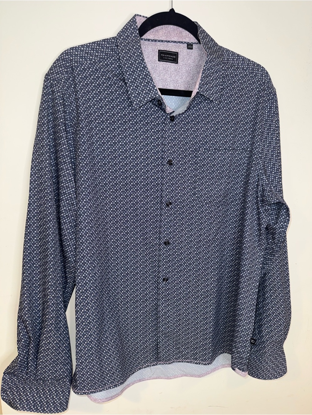 7 Diamonds 4-Way Stretch Geometric Shirt — Men’s L